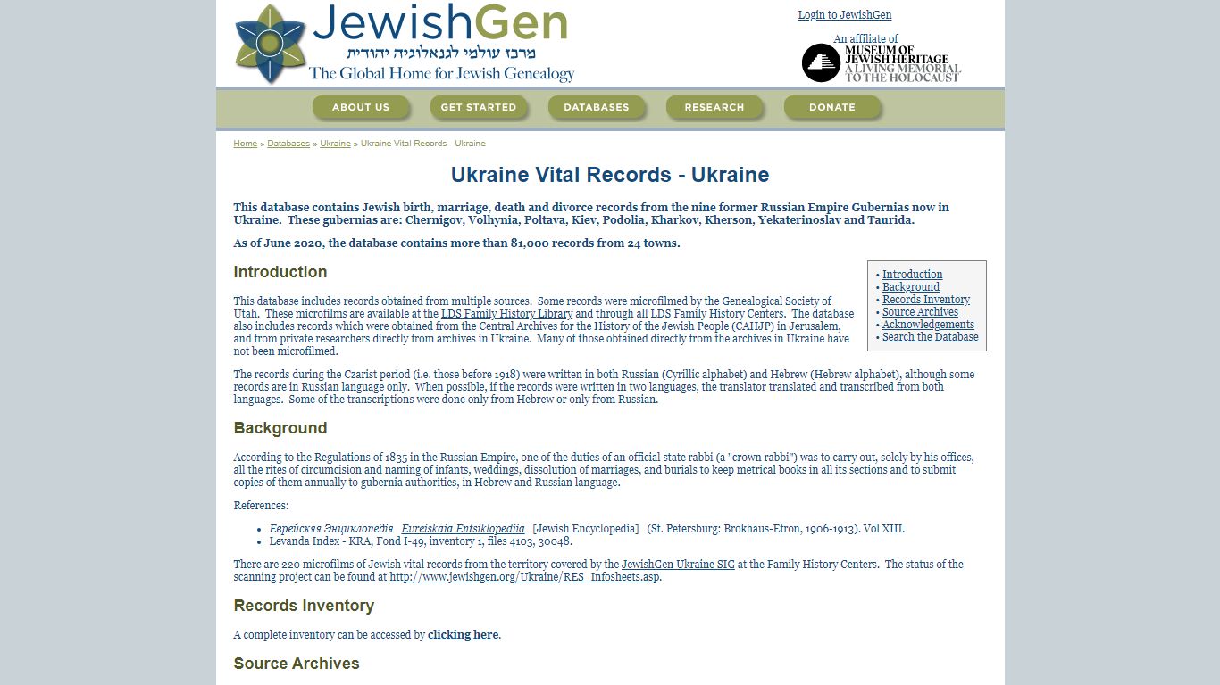 Ukraine Vital Records - Ukraine - JewishGen